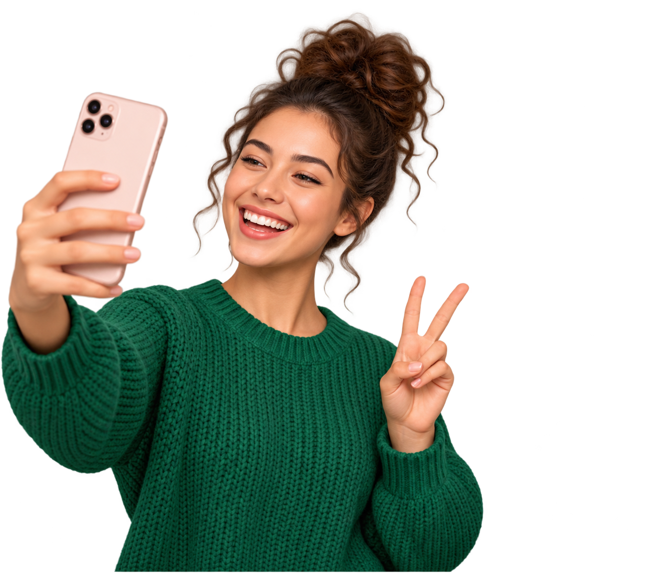 Smiling creator taking a selfie