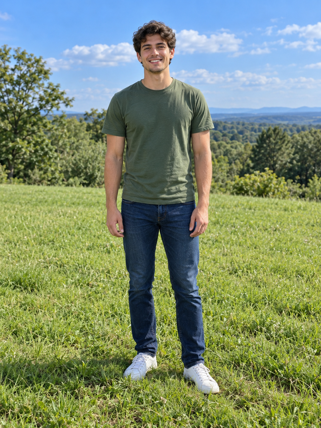 Creator standing in a field